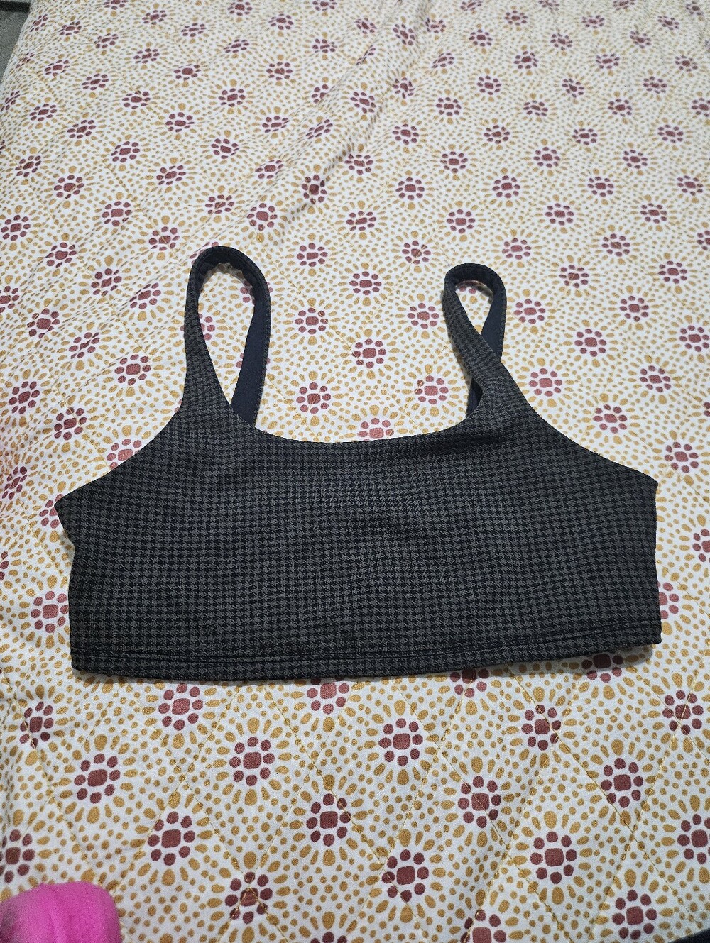 ALO YOGA OCCASION Bra Black Plaid S